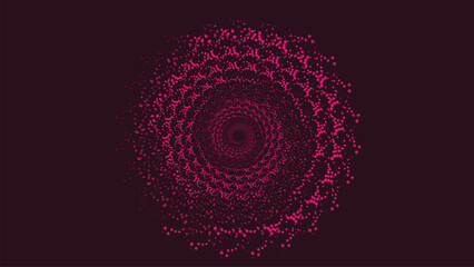 Wall Mural - Abstract spiral website background in pink dotted color shade. This creative round mandala style dark purple background is perfect for website background or wallpaper and it also can use as a banner.