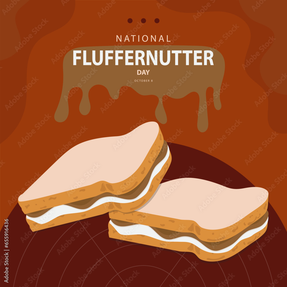 Image vectorielle Stock National Fluffernutter Day on october 8, with ...