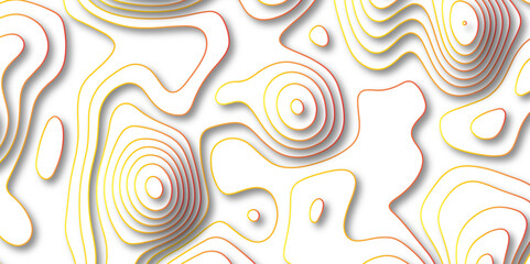  Abstract white background with colorful gradient Topographic line map and shadows . Contour elevation topographic and textured Background Modern design  White background with topographic wavy patte.