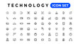 © artnazu - Technology Outline vector icons in line style. Computer monitor, smartphone, tablet and laptop. Vector illustration.