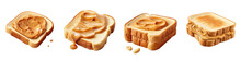 Peanut Butter Toast Clipart Collection, Vector, Icons Isolated On Transparent Background