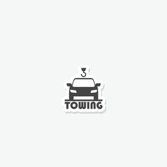 Poster - Towing icon sticker isolated on gray background