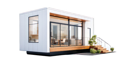 Wall Mural - Modern tiny house isolated on white created with Generative AI