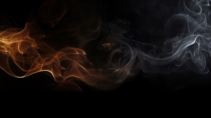 Wall Mural -  a black background with smoke in the middle of the image.  generative ai