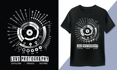 Love photography, explore, create, inspire - Photography T-Shirt Design