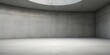 Abstract large, empty, modern concrete room with concrete tube in the upper right and rough floor - industrial interior background template, Generative AI