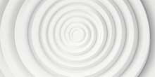Concentric Random Rotated White Ring Or Circle Segments Background Wallpaper Banner Flat Lay Top View From Above, Generative AI