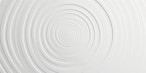 Stacked series of white concentric rings or circles background wallpaper banner flat lay top view from above, Generative AI