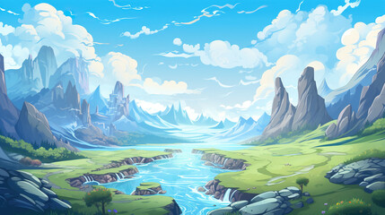 Wall Mural - Fantasy landscape. sketch art for artist creativity and inspiration.