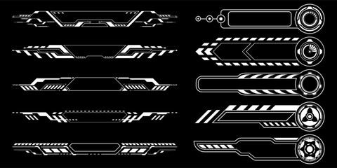 Wall Mural - sci-fi futuristic hud dashboard display virtual reality technology screen. user interface set. stati