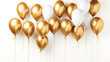 Golden and white balloons background postcard with neutral color background Generative AI Illustration