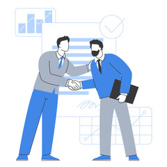 Wall Mural - Handshaking managers at office meeting