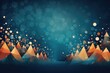Abstract orange red and blue bokeh christmas banner with ample copy space