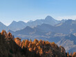 Blick auf  Hochwart, Tschigat und Lodnerspitz vom Hirzer  in Südtirol aus gesehen 