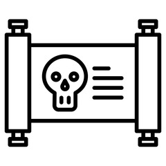 Canvas Print - Outline Skull Parchment icon