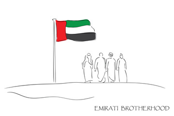 Wall Mural - frienship of arabs line art