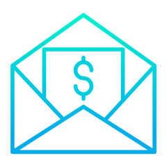 Poster - Outline gradient Dollar Invoice icon