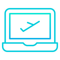 Wall Mural - Outline gradient Laptop Flight icon