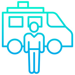 Sticker - Outline gradient Van driver icon