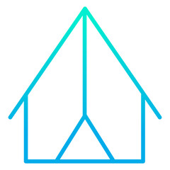 Sticker - Outline gradient Tent icon