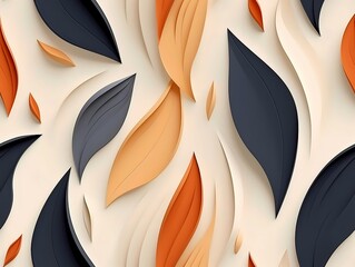 Wall Mural - abstract papercraft-art botanical illustration. hand drawn pattern with natural simple design. conte