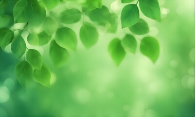 Aufkleber - Abstract green foliage bokeh backdrop