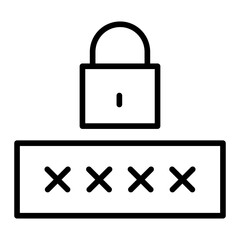 Sticker - Outline Padlock icon