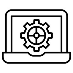 Canvas Print - Outline Laptop Settings icon