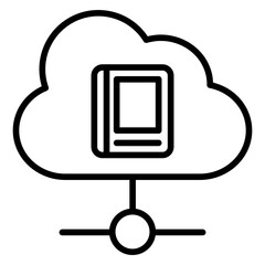 Sticker - Outline Cloud Book icon