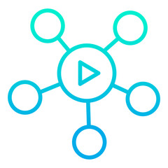 Sticker - Outline gradient Video Network icon