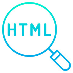 Outline gradient Search Code icon