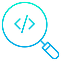 Outline gradient Search Code icon