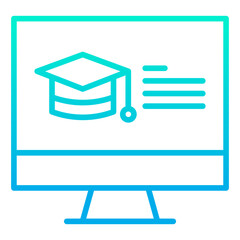 Sticker - Outline gradient Monitor Education icon