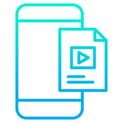 Poster - Outline gradient Mobile Courses icon