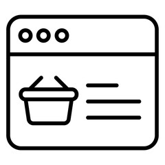 Sticker - Outline Online Basket icon