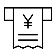 Poster - Outline Receipt Yen icon