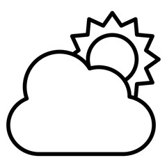 Sticker - Outline Summer cloud icon