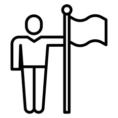 Sticker - Outline Flag holding icon