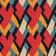 Wall Mural - embroidered abstract design fabric seamless pattern. repeating fashion textile backdrop.