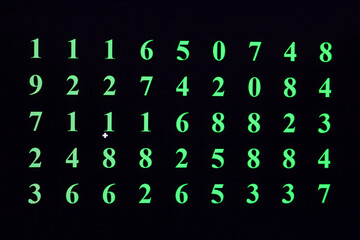 Wall Mural - green random numbers on black personal computer screen