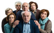 © Аrtranq - group of sad upset strict disappointed old people pensioners, png file of isolated cutout object on transparent background.