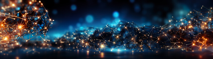 Illustration On The Theme Of Nanotechnology, Structures And Communication, Fantasy And Computer Technology. Generative AI