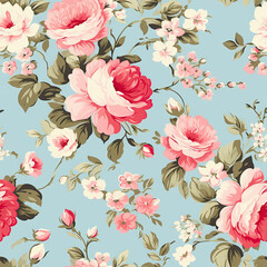 Shabby Chic flowers pattern seamless