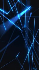 Wall Mural - vertical video - fast moving blue laser beams technology motion background animation. full hd and a 