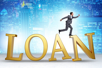 Wall Mural - Debt and loan concept with large letters