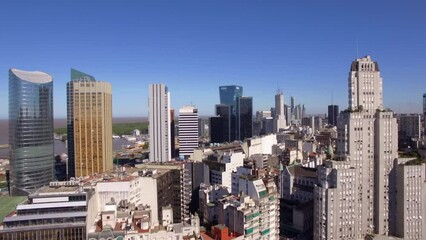 Wall Mural - Aerial view of high rise buildings during daytime in the Central Business District of Buenos Aires, Argentina. 