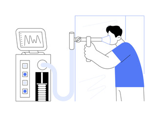 Sticker - Lung function tests abstract concept vector illustration.