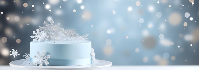 White cake on a table decorated for a party celebration