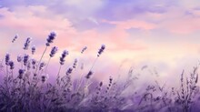 A Digital Artwork That Blends A Photograph Of A Field Of Lavender With A Dreamy, Ethereal Filter. (Generative AI)	