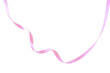 © Елена Челышева - satin pink ribbon, twisted on a table, isolated on a white background